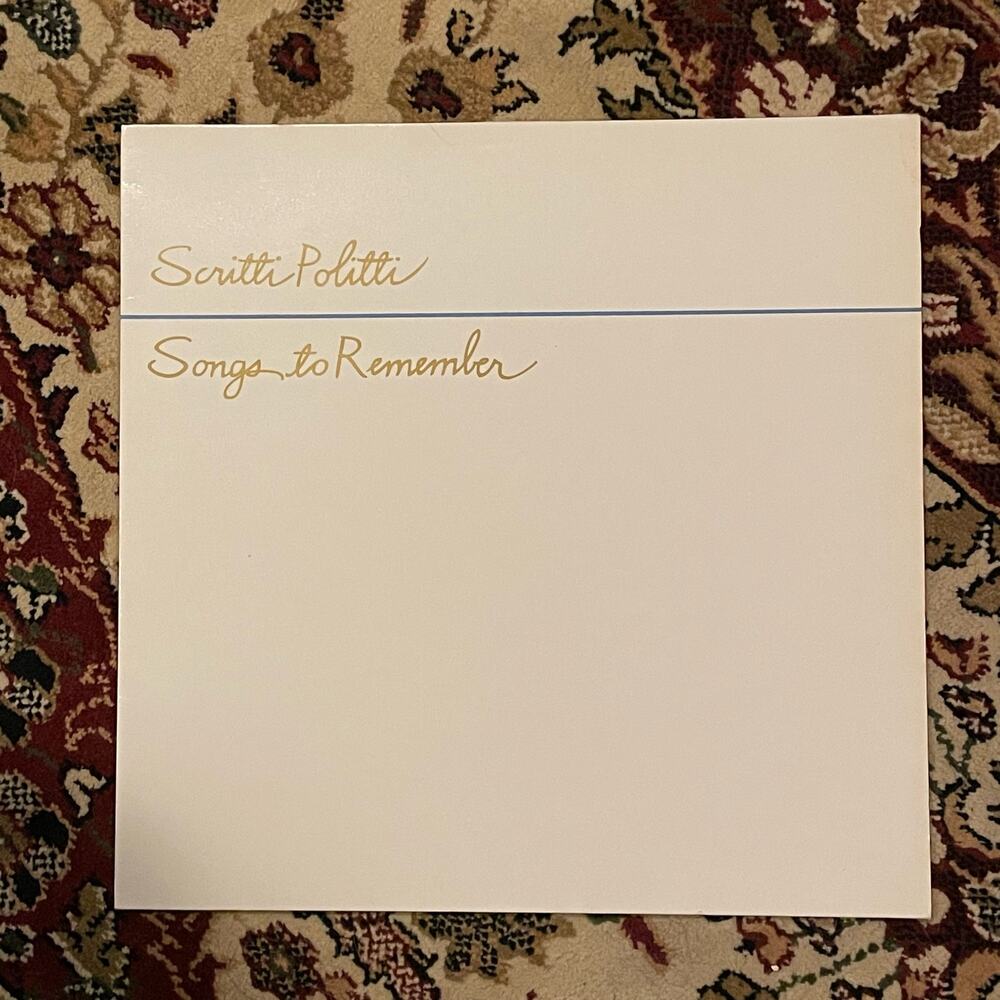 Scritti Politti - Songs To Remember LP vintage vinyl record